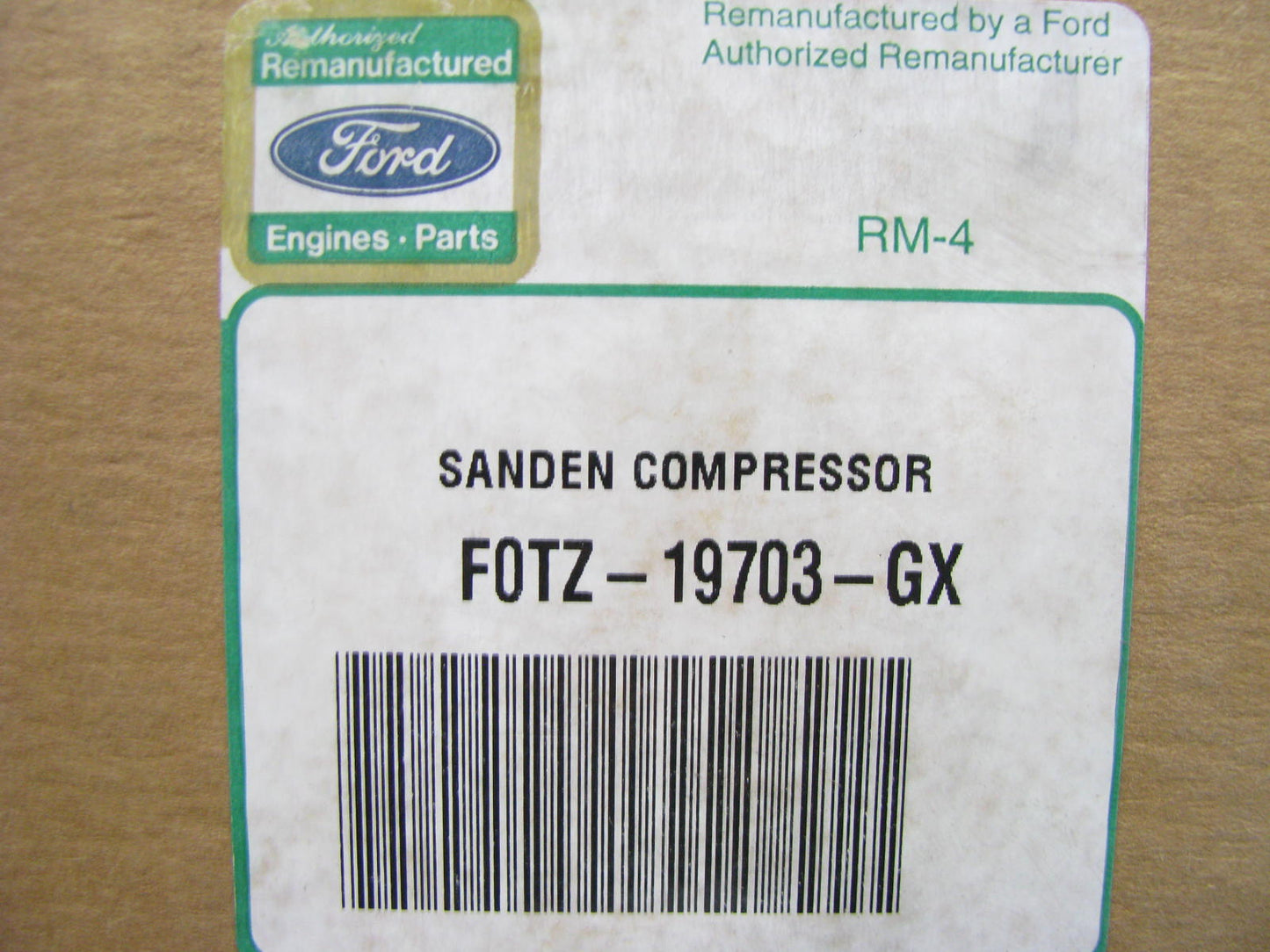 Reman - OEM Ford F0TZ-19703-GX A/C Compressor Assembly W/O Clutch