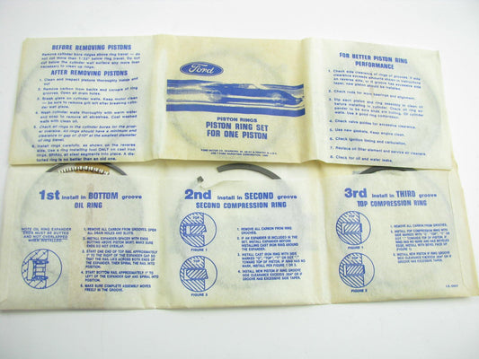 NOS OEM Ford F1AZ-6148-B Piston Rings - 020 OVER - DOES 2 PISTONS ONLY 4.6L V8