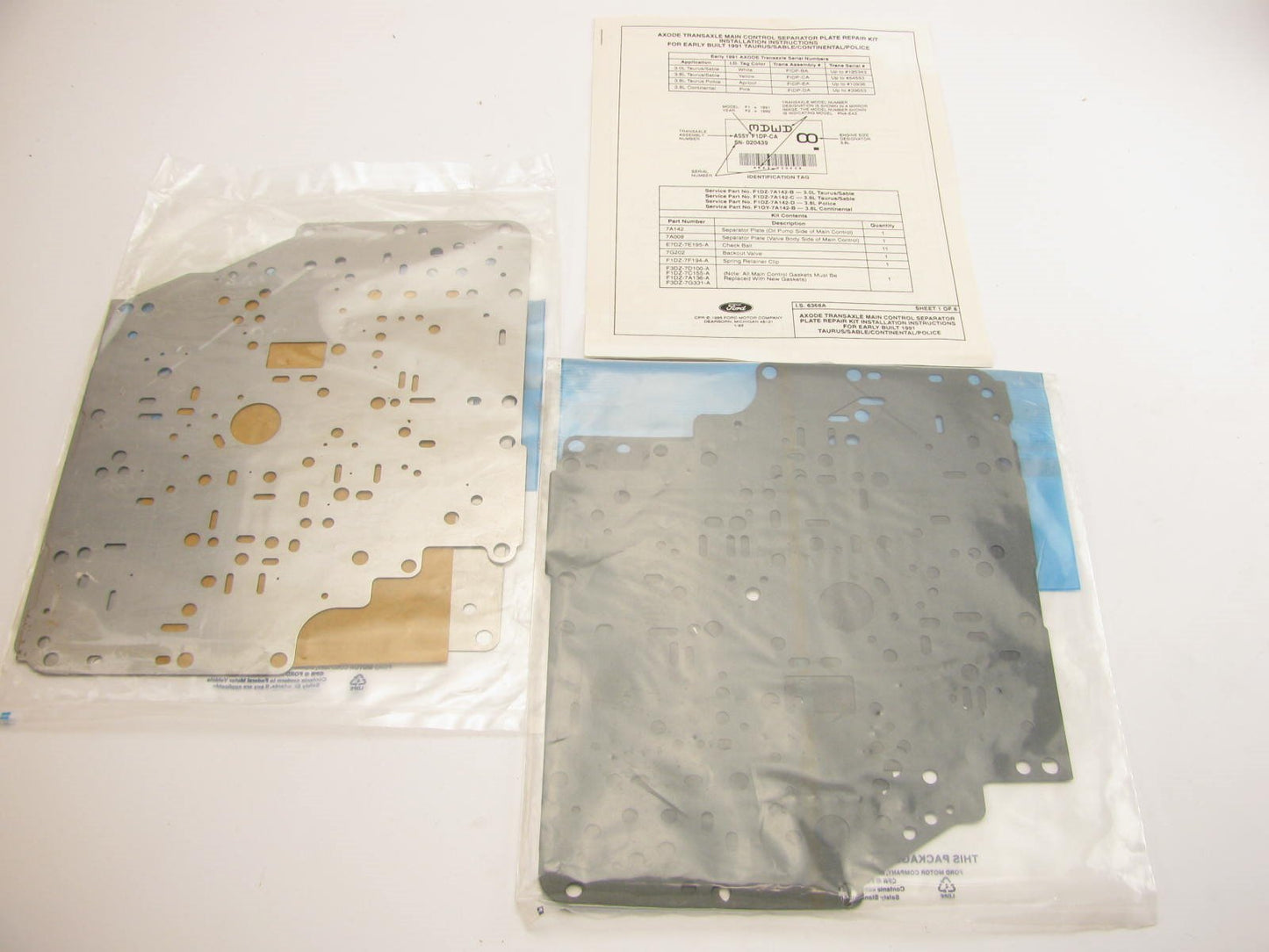 OEM 1991 Ford AXODE Transaxle Trans. Main Control Separator Plate Repair Kit