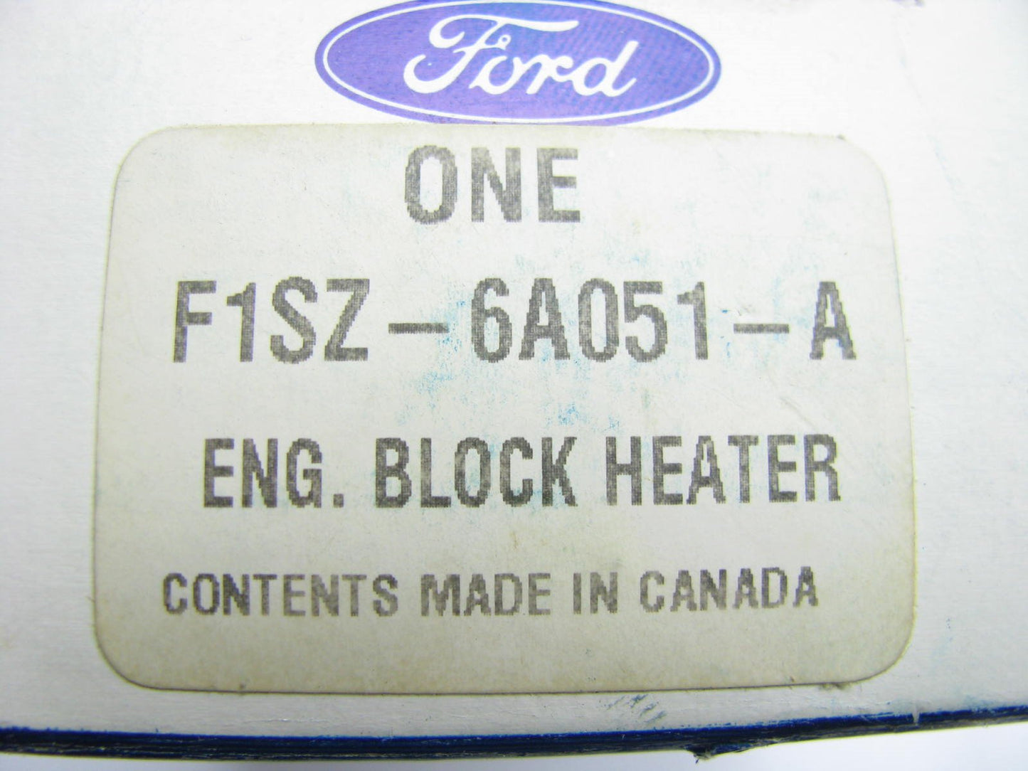 NEW - OEM Ford F1SZ-6A051-A Engine Block Heater Plug