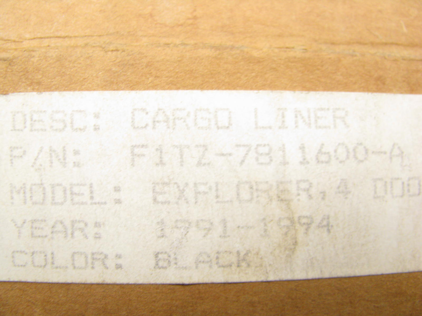 NOS Ford Rear Cargo Liner Cover Black F1TZ7811600A For 1991-1994 Explorer 4dr