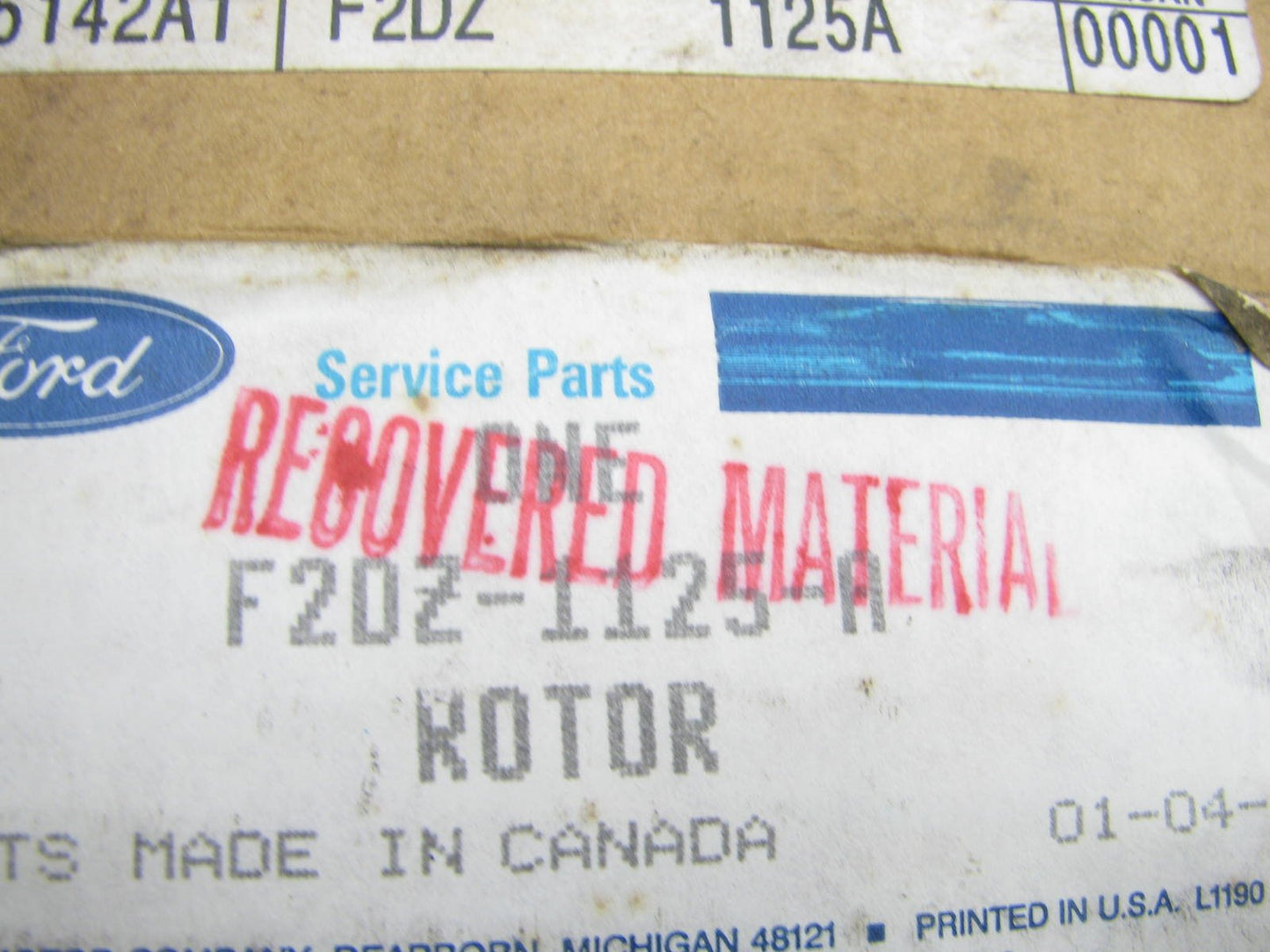 New OEM Genuine Ford F2DZ-1125-A Front Disc Brake Rotor Minor Surface Rust
