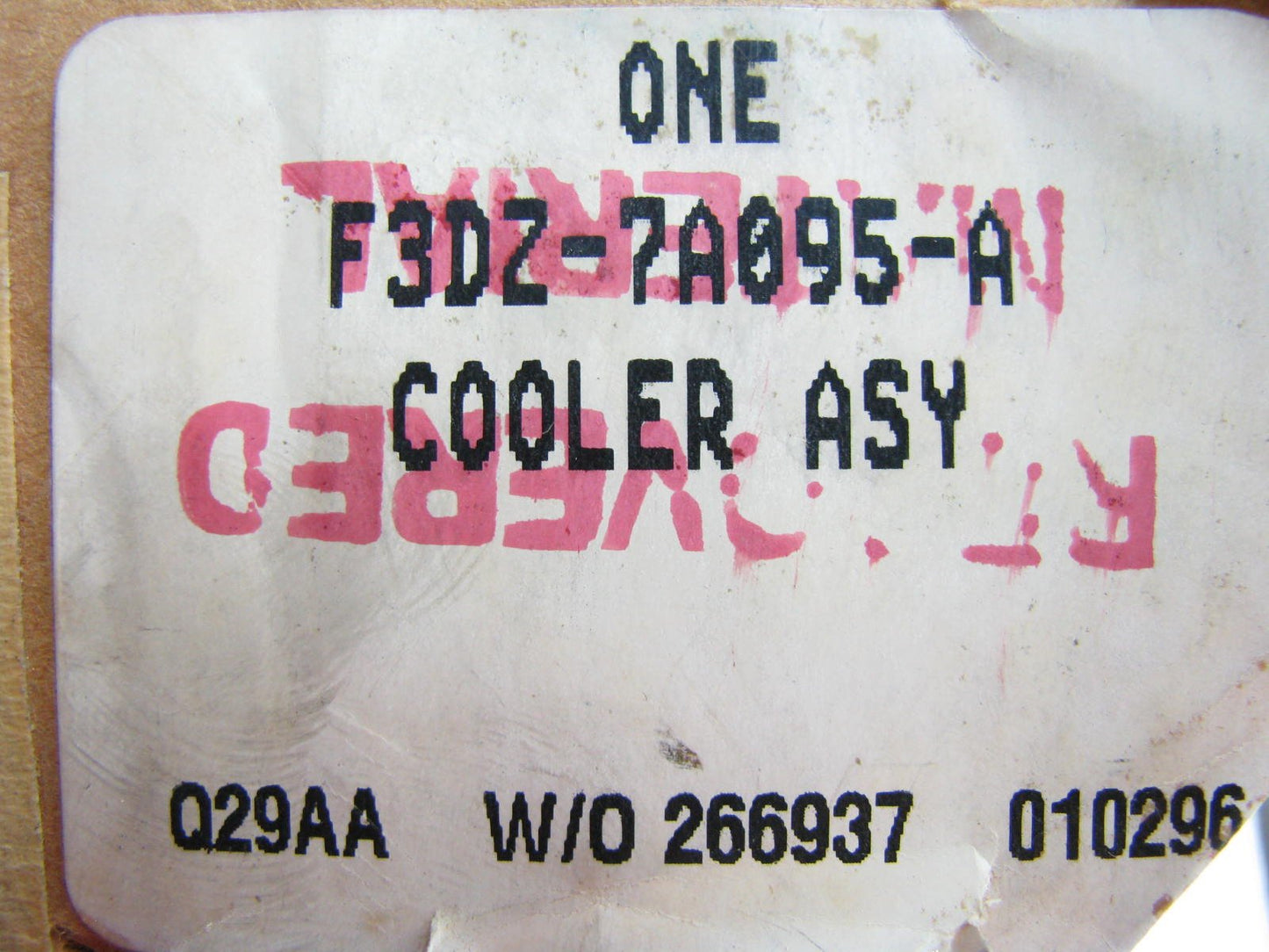 NOS 1993-1995 Ford Taurus SHO 3.0L DOHC V6 Original OEM Oil Cooler F3DZ-7A095-A