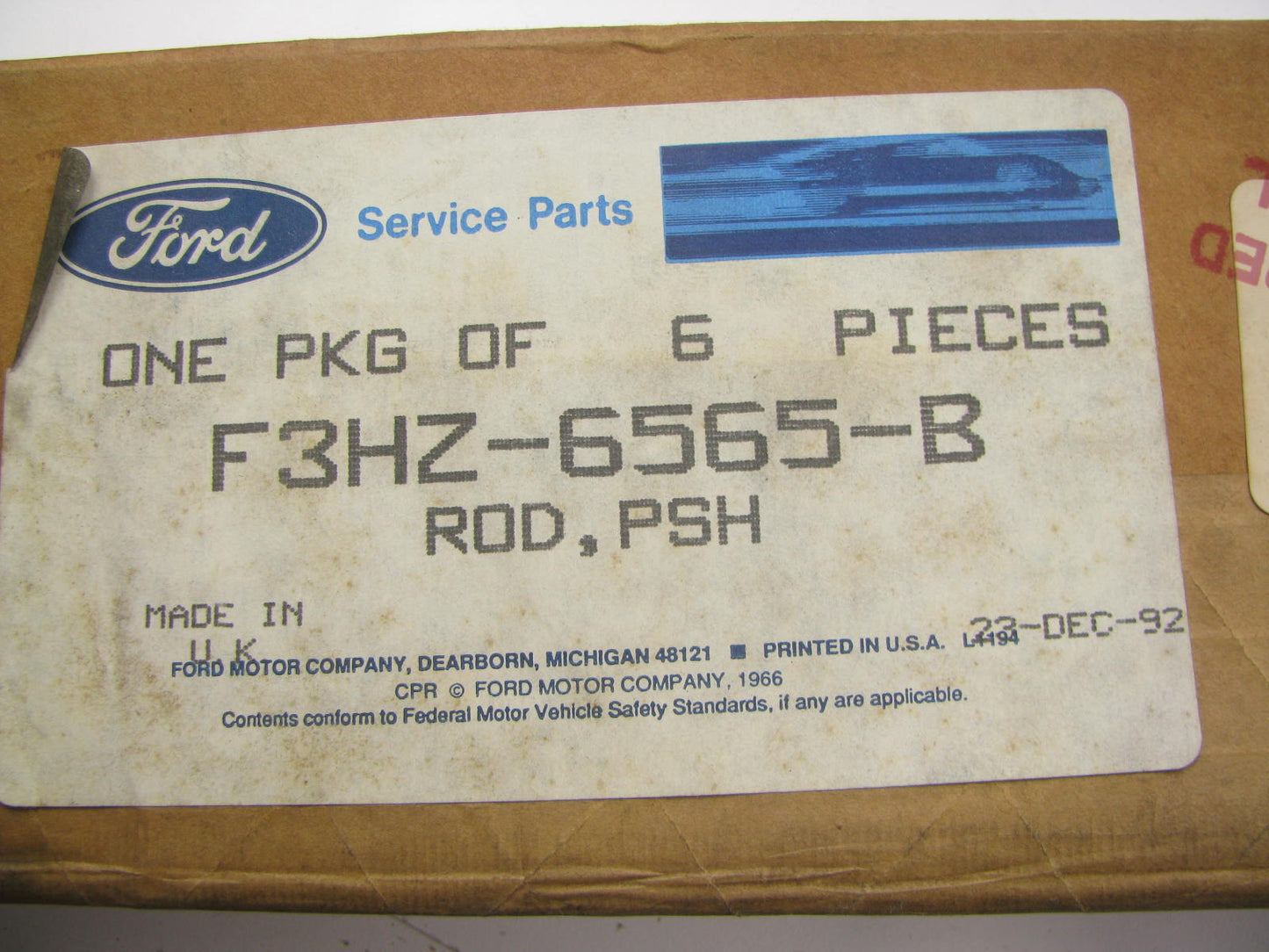 (6) NEW - OEM Ford F3HZ-6565-B Engine Push Rods 1994-1997 FD1460 8.3L Diesel