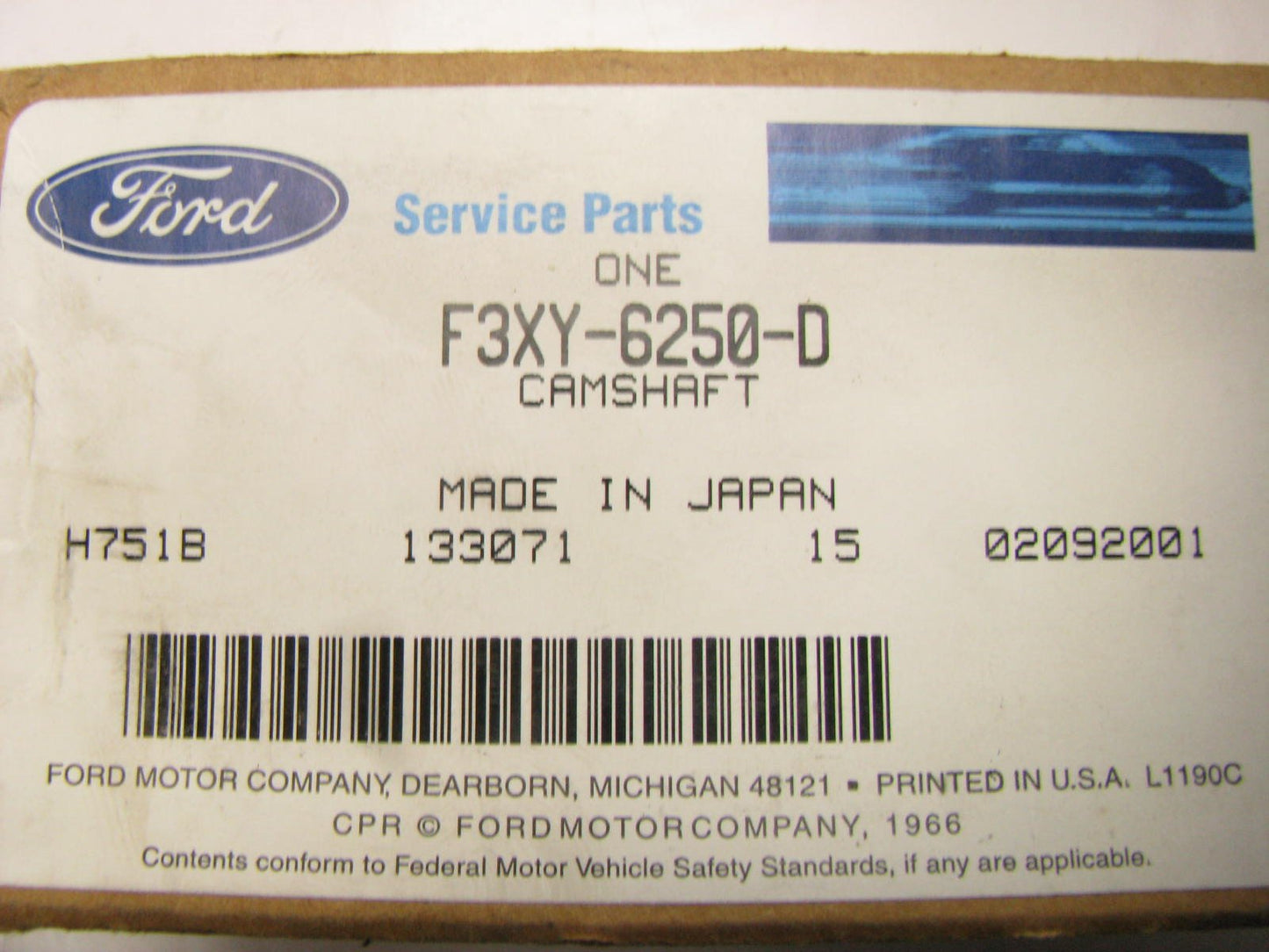 NEW - OEM Ford F3XY-6250-D Engine Camshaft - Left 1993-95 Mercury Villager 3.0L