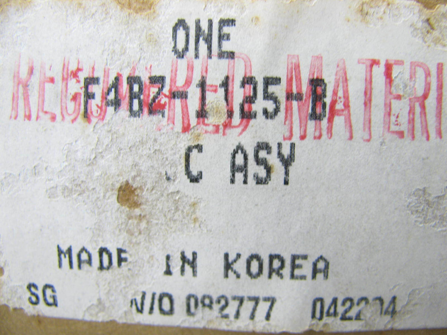 (1) NEW GENUINE OEM Ford FRONT Brake Rotor F4BZ-1125-B (4-LUG, 9.25'' Diam.)