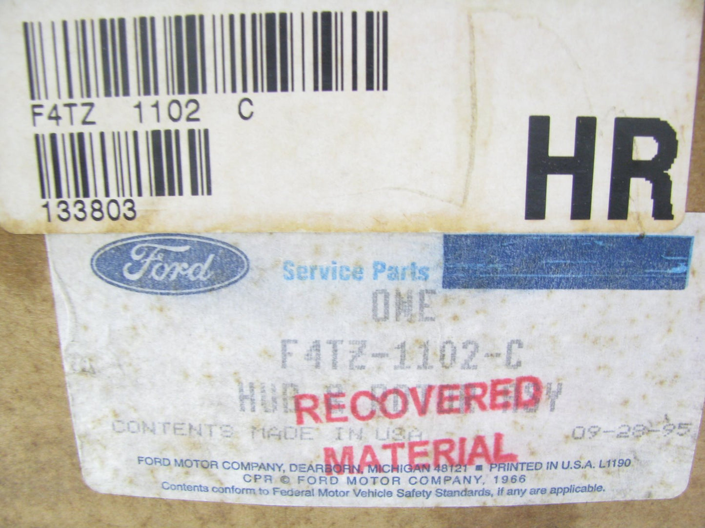 (1) NEW GENUINE OEM Ford F4TZ-1102-C FRONT Brake Rotor - 1993-1994 Explorer 2WD