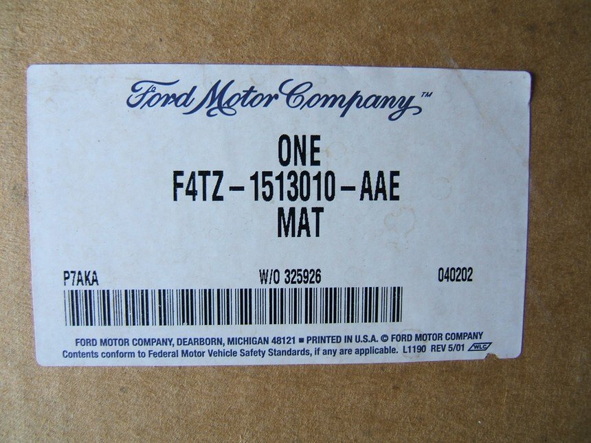 NOS Ford F4TZ-1813010-AAE RUBY RED Floor Mat Liner - 1994 F-150 F-250 Super-cab