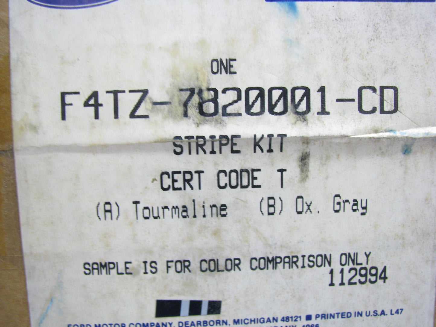 NOS Genuine OEM Ford F4TZ-7820001-CD Left Front Stripe Kit 93-94 Explorer Ranger