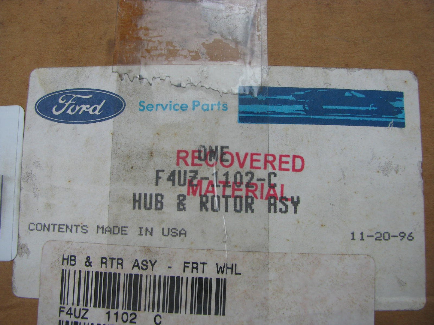 NEW - OEM GENUINE Ford F4UZ-1102-C FRONT Disc Brake Rotor 8-LUG SRW