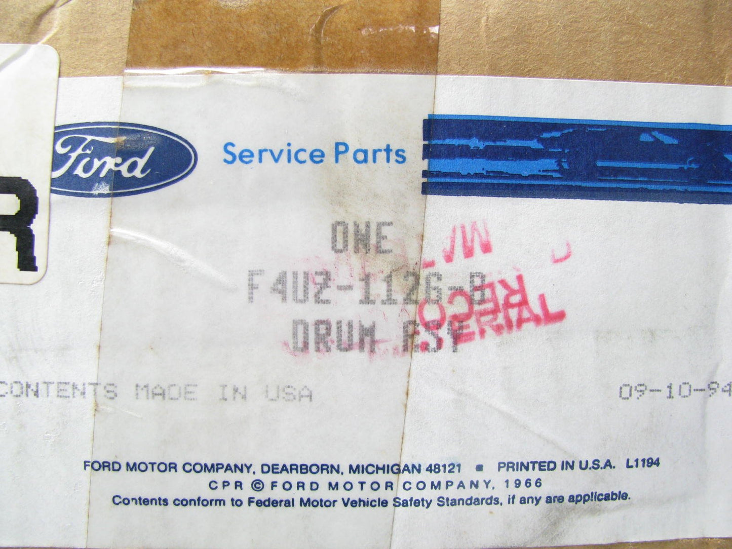 NEW GENUINE OEM Ford F4UZ-1126-B Rear Brake Drum BD60793