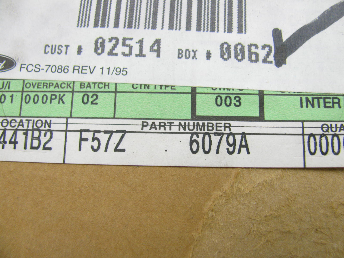 New OEM 95-98 FORD Ranger 4-CYL. Head Gasket Set W/O Cyl Head Bolts F57Z-6079-A