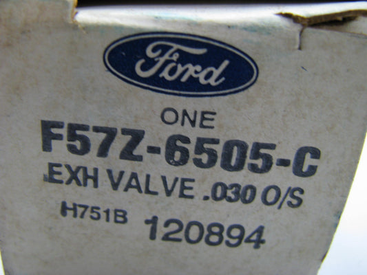 (4) NEW - OEM Ford F57Z-6505-C Exhaust Valve .030'' O/S 1994-01 2.3L 2.5L-L4