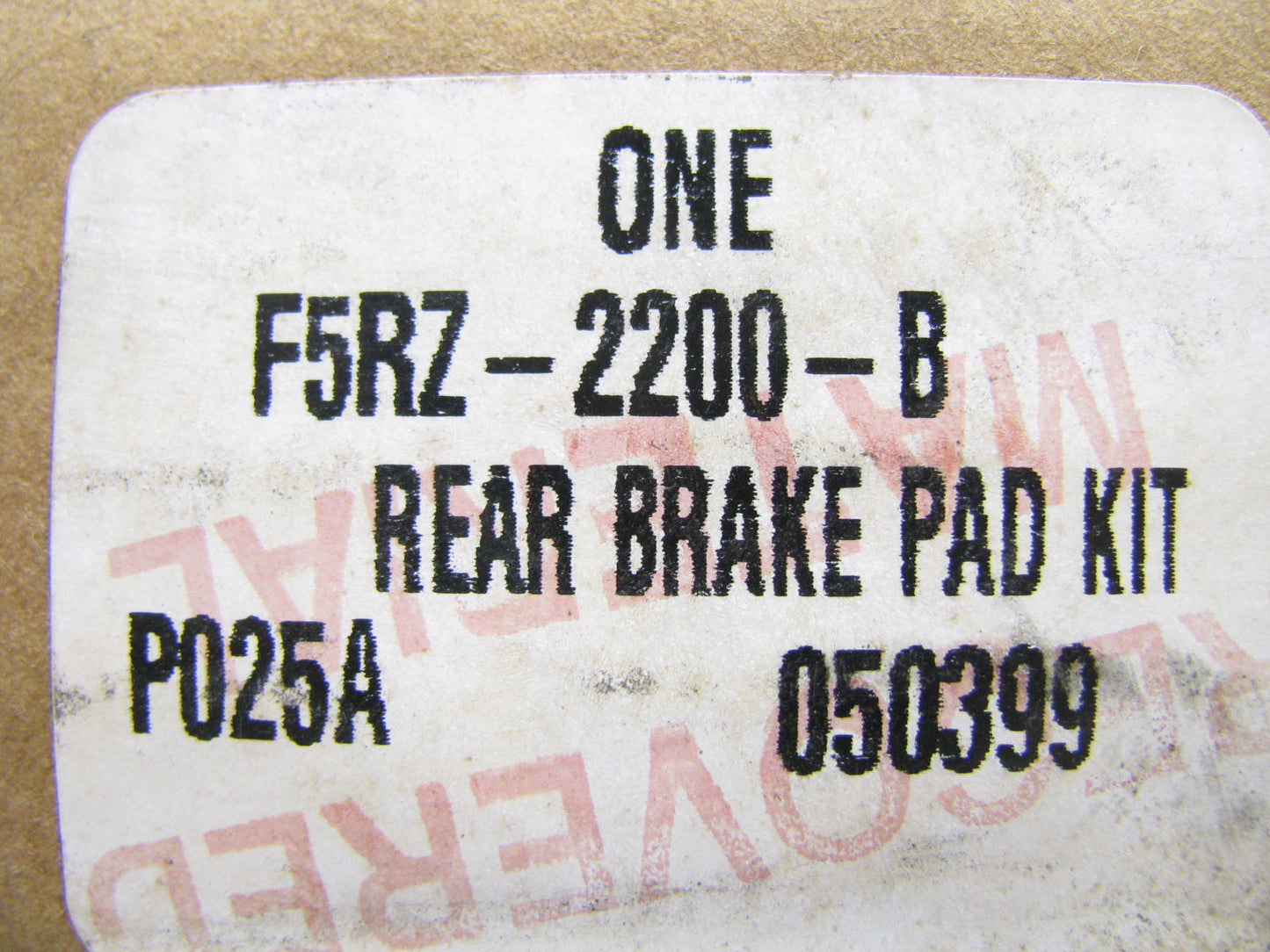 NEW - OEM F5RZ-2200-B Front Disc Brake Pads For 1995-2000 Contour & Mystique