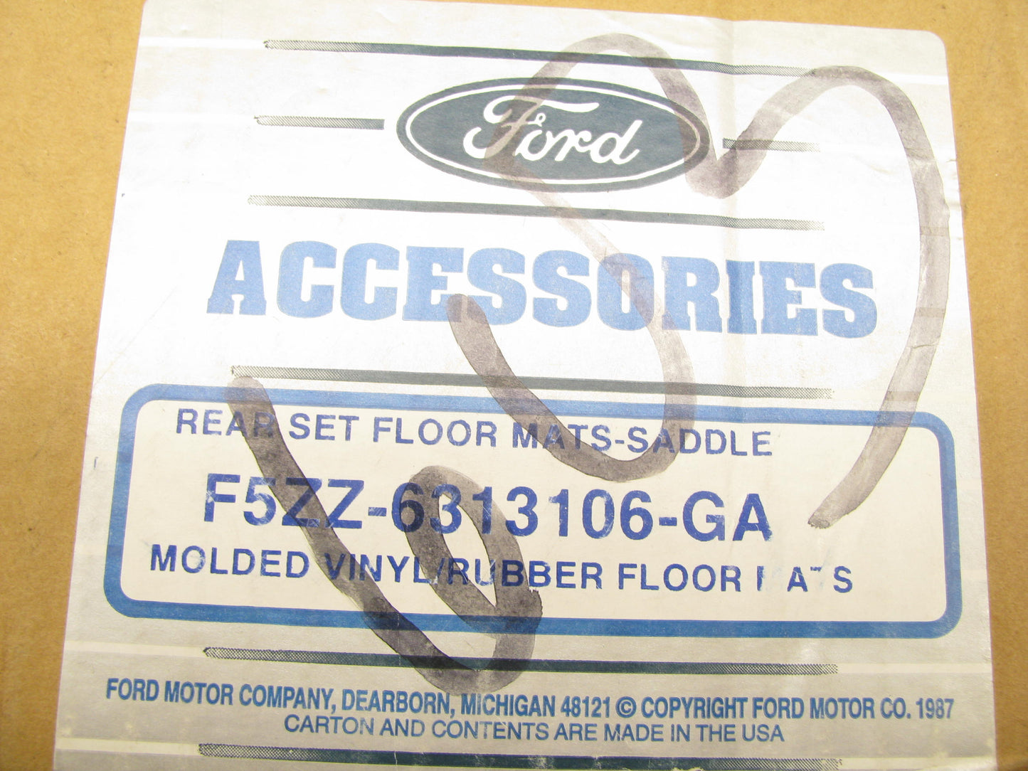 NEW - OEM Ford F5ZZ-6313106-GA Rear Rubber Slush Mats W/ Pony Logo 97-99 Mustang