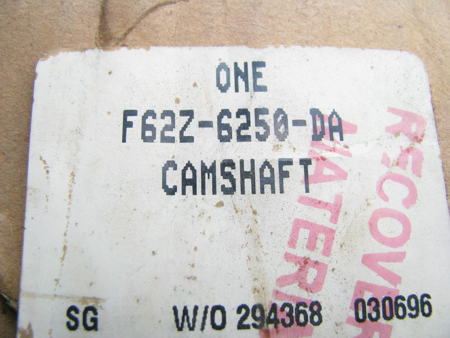 NEW GENUINE OEM Ford F62Z-6250-DA Camshaft - 1993-1997 Probe 2.5L EXHAUST RIGHT