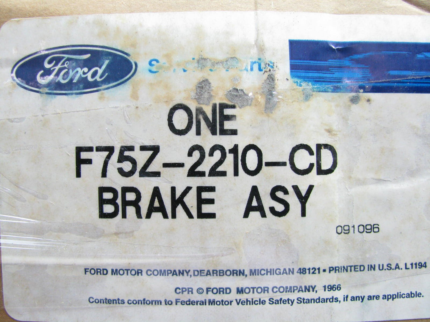 NEW OEM Ford F75Z-2210-CD Left Drivers Side Brake Drum Backing Plate W/ Shoes