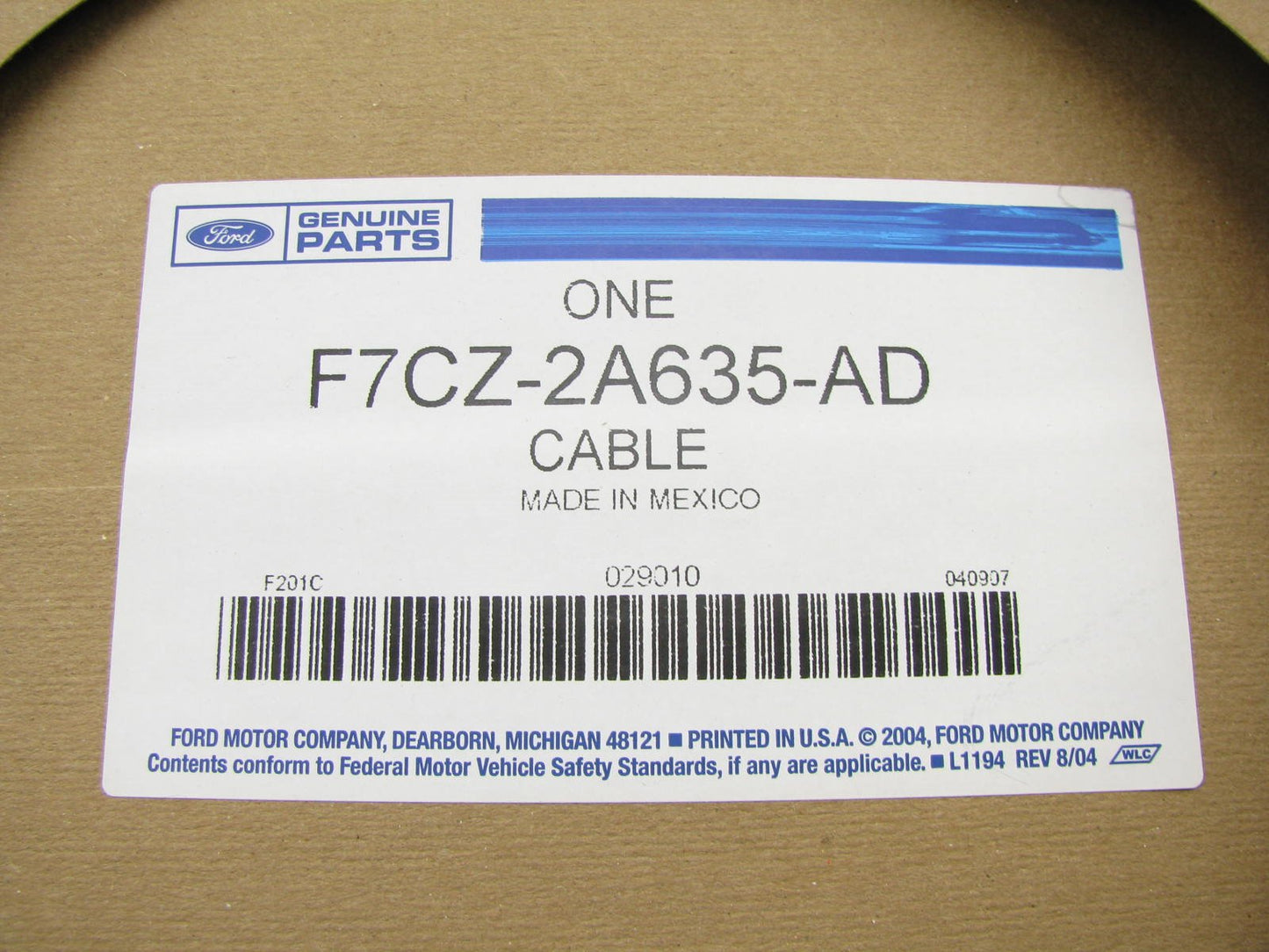 NEW - OEM Ford F7CZ-2A635-AD Parking Brake Cable - Rear Left