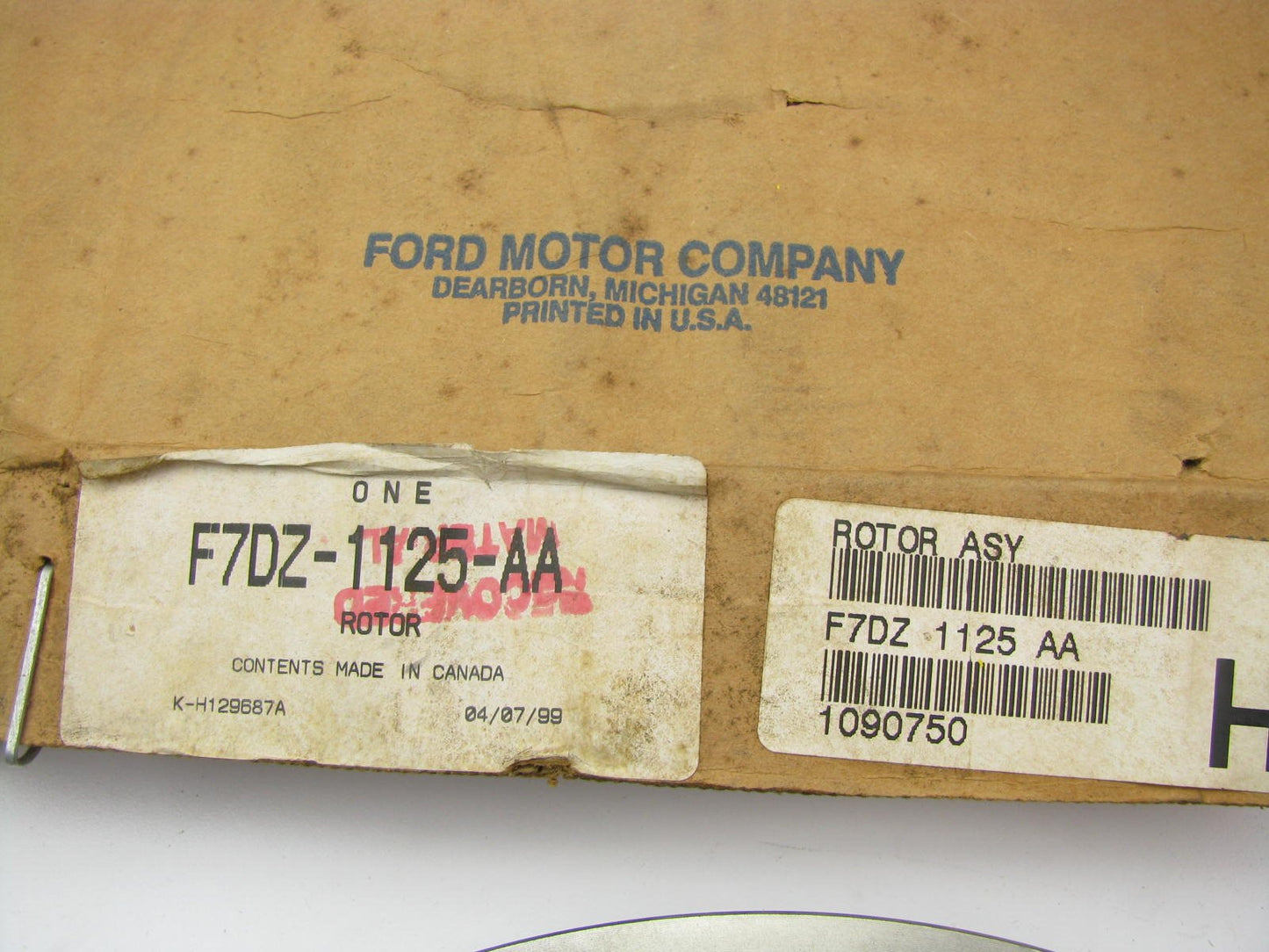 NEW - OEM GENUINE Ford F7DZ-1125-AA Front Brake Rotor