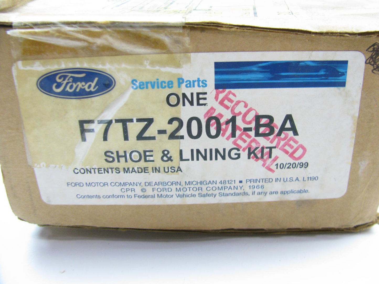 NEW GENUINE OEM Ford FRONT Brake Pads - 1989-1994 F-250 Truck F7TZ-2001-BA