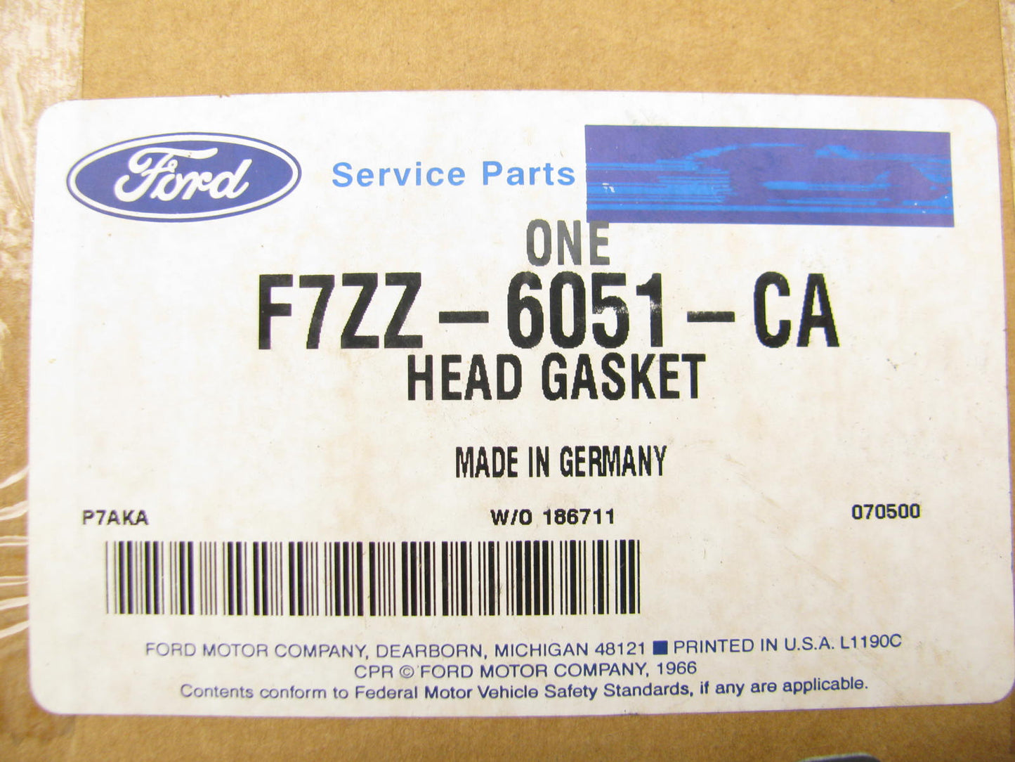 NEW - OEM Ford F7ZZ-6051-CA Left Cylinder Head Gasket For 1997-1998 3.8L Mustang