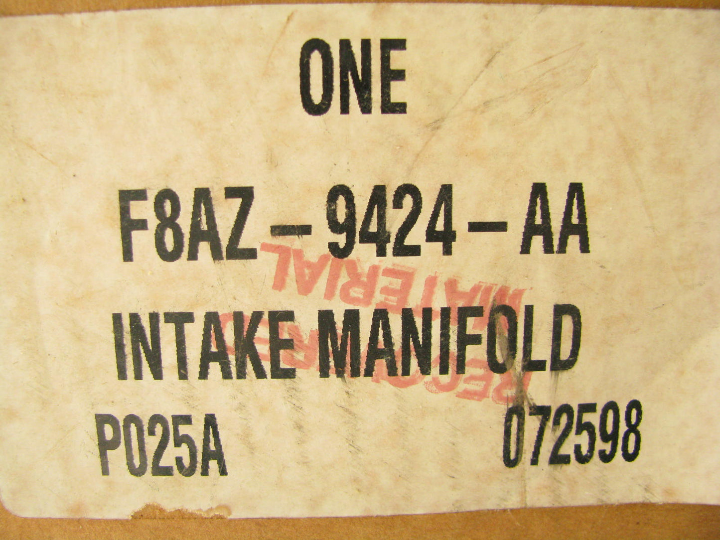 BAD BOX - Ford F8AZ-9424-AA Intake Manifold - CNG (Compressed Natural Gas) ONLY