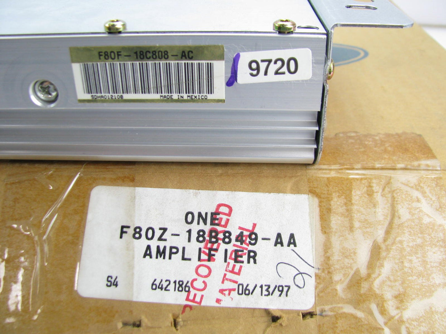 NOS OEM Ford F8OZ-18B849-AA Radio Amplifier Amp F8OF-18C808-AC 1988 Continental
