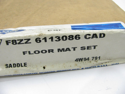 NOS - OEM Ford F8ZZ-6113086-CAD Front Carpet Floor Mats, Saddle 1994-98 Mustang