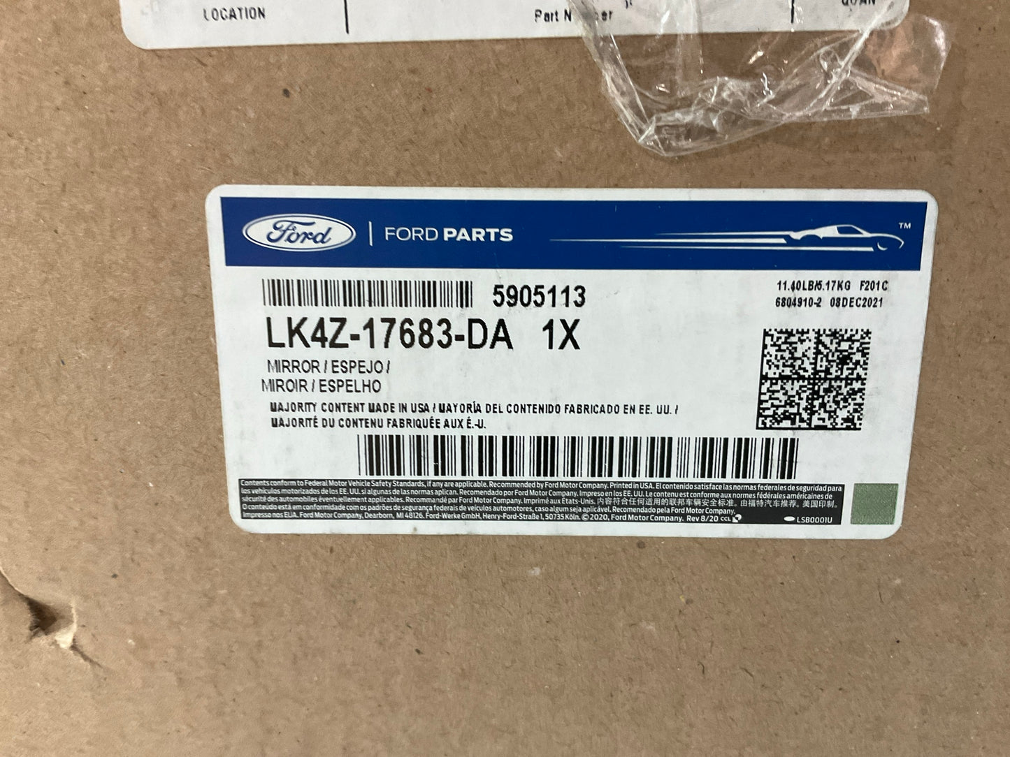 NEW - OEM Ford LK4Z-17683-DA Left Drivers Side Mirror For 2015-2024 Transit