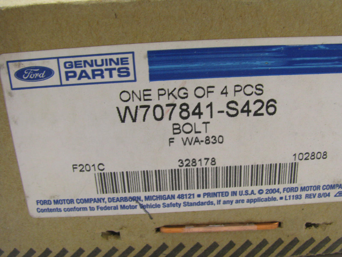 (4) NEW - OEM Ford W707841-S426 Suspension Control Arm Bolts