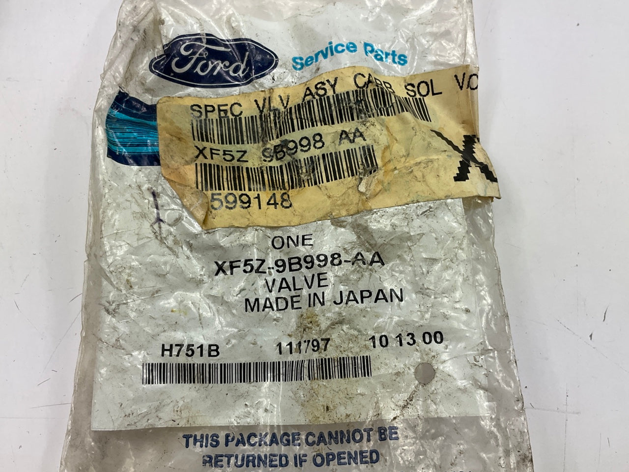 NEW - OEM Ford XF5Z-9B998-AA Vapor Canister Purge Valve