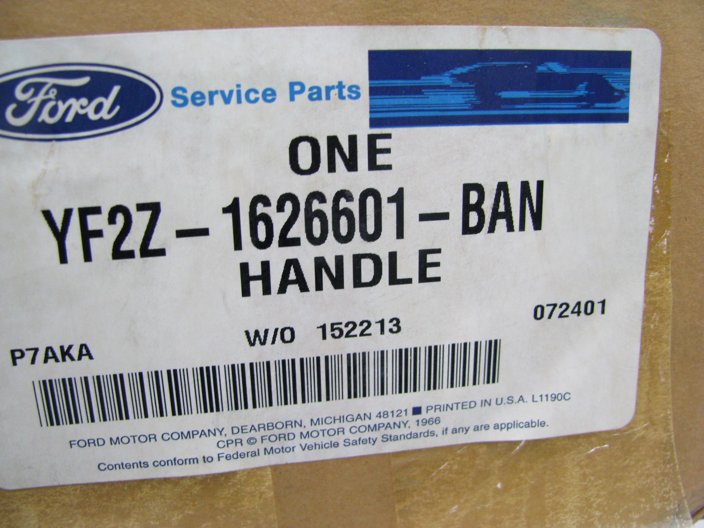 NEW - OEM Ford YF2Z-1626601-BAN Rear Left Outside Door Handle 2002-2003 Windstar