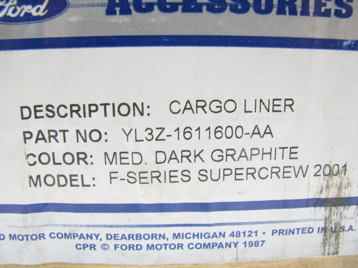 NEW - OEM Ford YL3Z-1611600-AA Truck Bed Cargo Liner 2001-2003 F-150 Supercrew