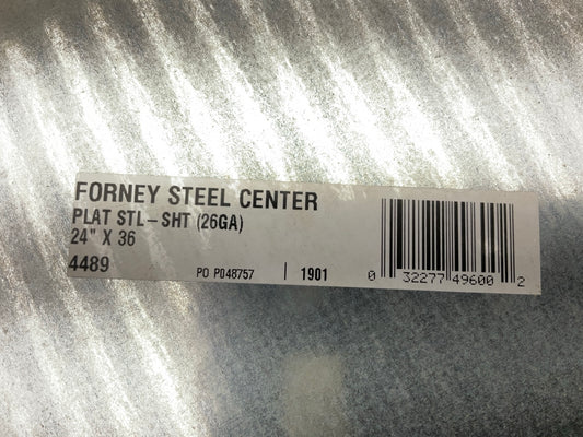 Forney 49600 - 24'' X 36'' - 26 Ga Galvanized Steel Sheet Metal, Grade 60