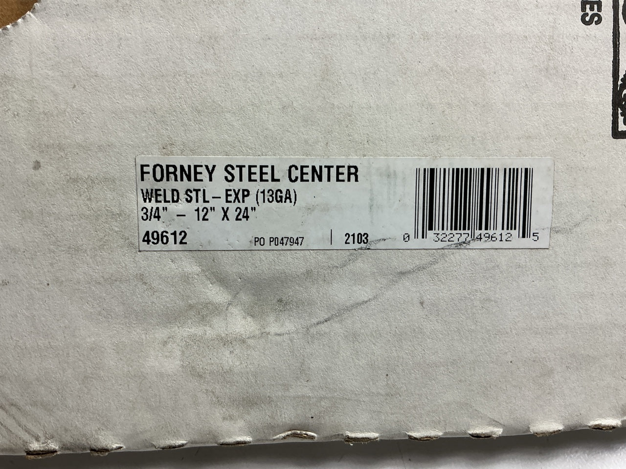 Forney 49612 - 12'' X 24'' - 13 Gauge Steel Expanded Metal - 3/4'' O/C Spacing