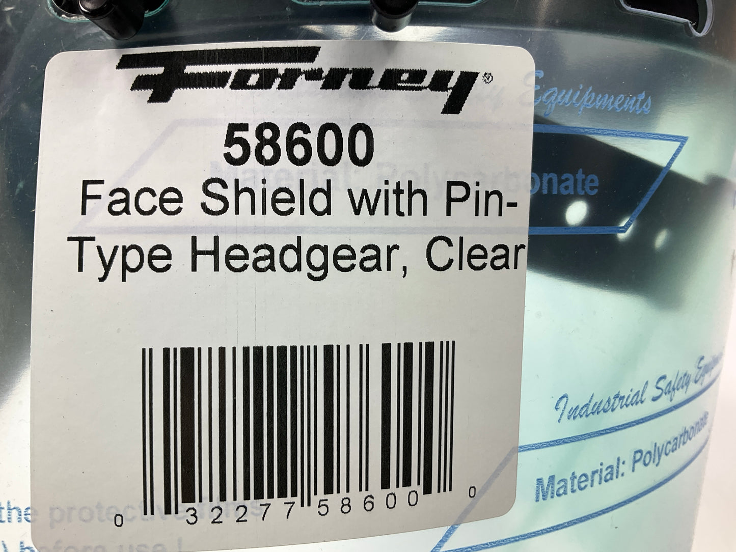 Forney 58600 Clear Face Shield With Pin-Type Headgear