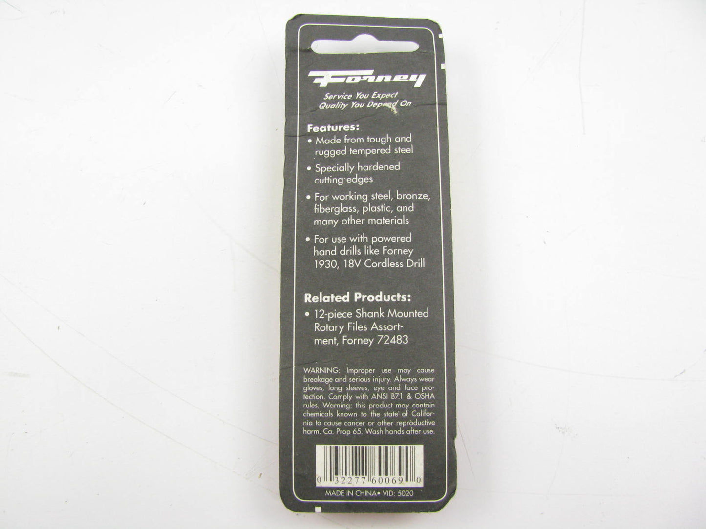 Forney 60069 Cylindrical Rotary File (Rounded End) 1''x1/2''x1/4''