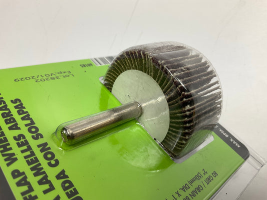 (10) Forney 60185 Flap Wheel 1/4'' Shank Mounted 2 In X 1 In 80 Grit, Aggressive