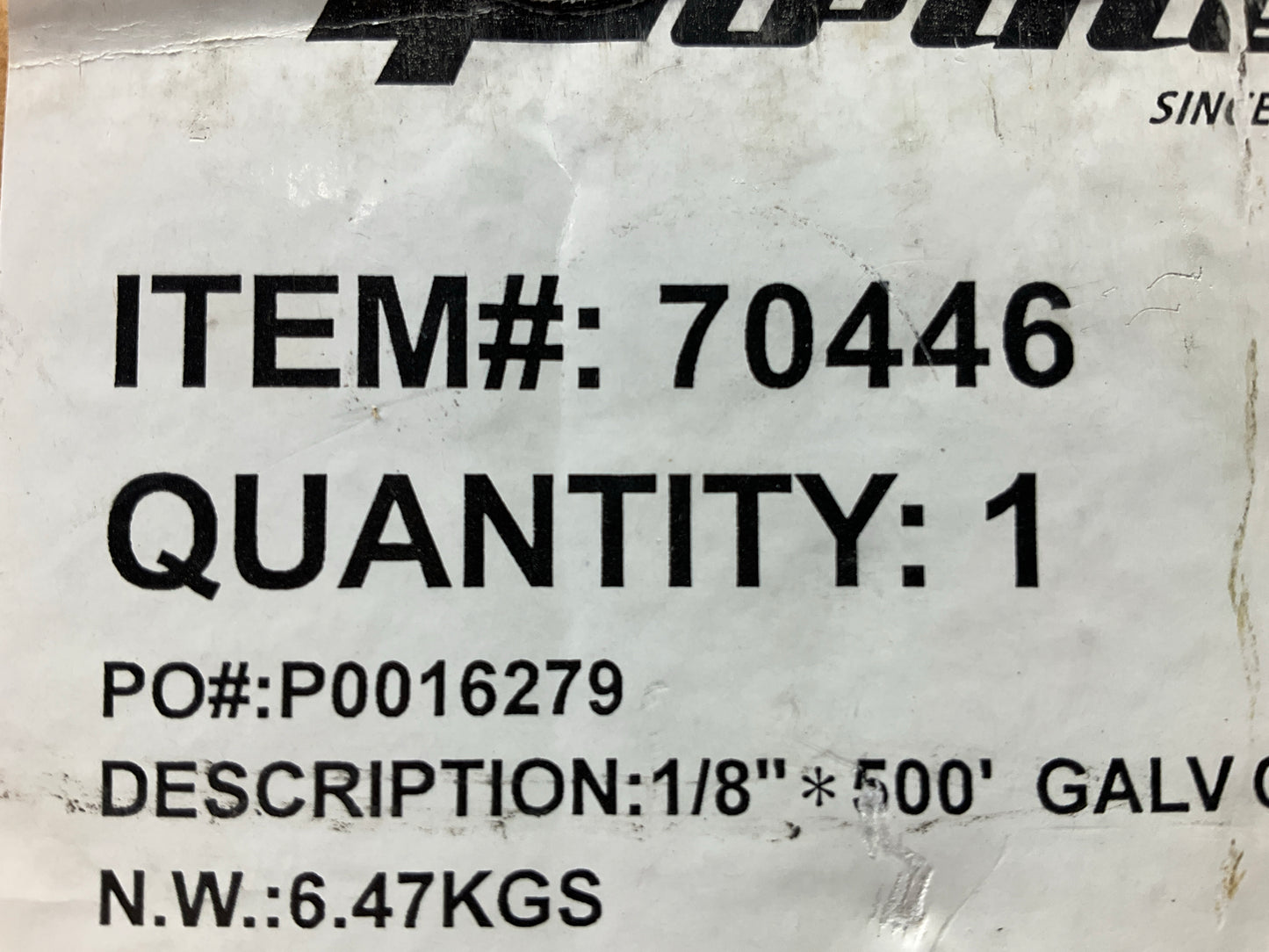 Forney 70446 Galvanized Wire Rope, Aircraft Cable, 1/8 In X 500ft