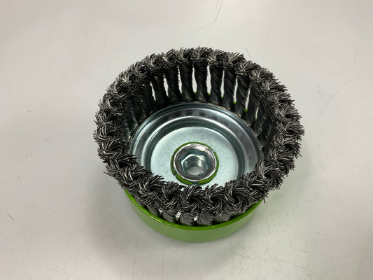 Forney 72756 Cup Brush, Knotted, 6 In X .020 In X 5/8 In-11 Arbor
