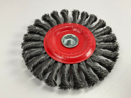 Forney 72758 6'' Twist Knot Wire Wheel Brush, 5/8''-11 Arbor