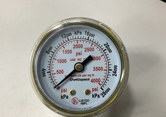 Forney USA 87727 Oxygen Gauge, High Pressure, 2-inch-by-1/4-inch NPT 0-4000 PSI