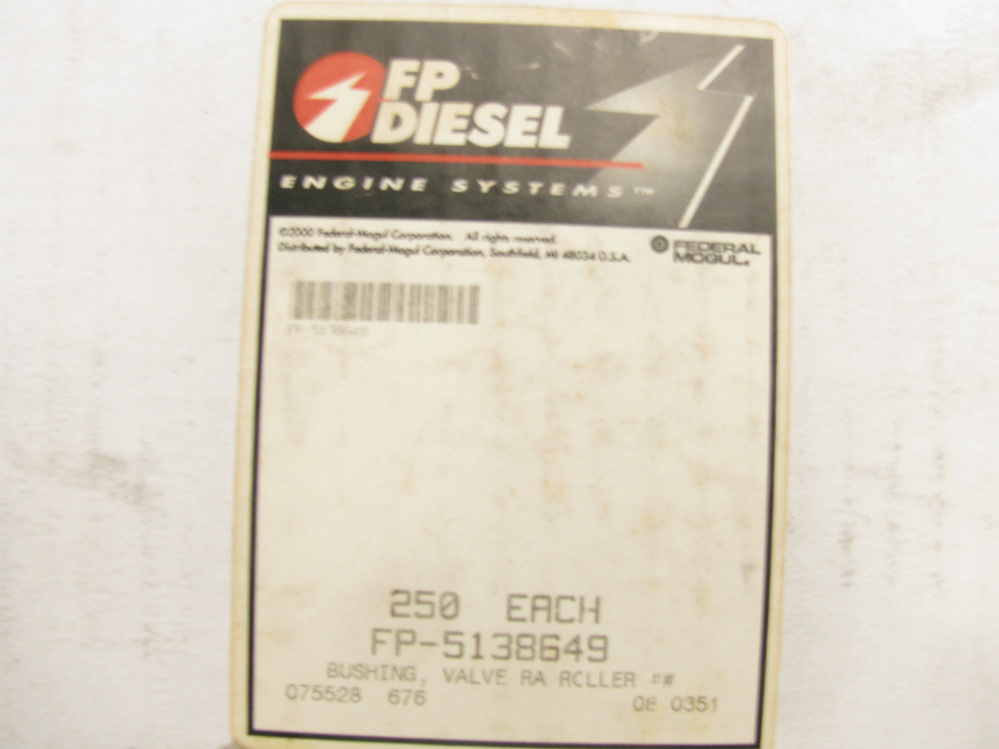 (250) Fp Diesel 5138649 Valve Arm Roller Bushings - Detroit Diesel 149 Series