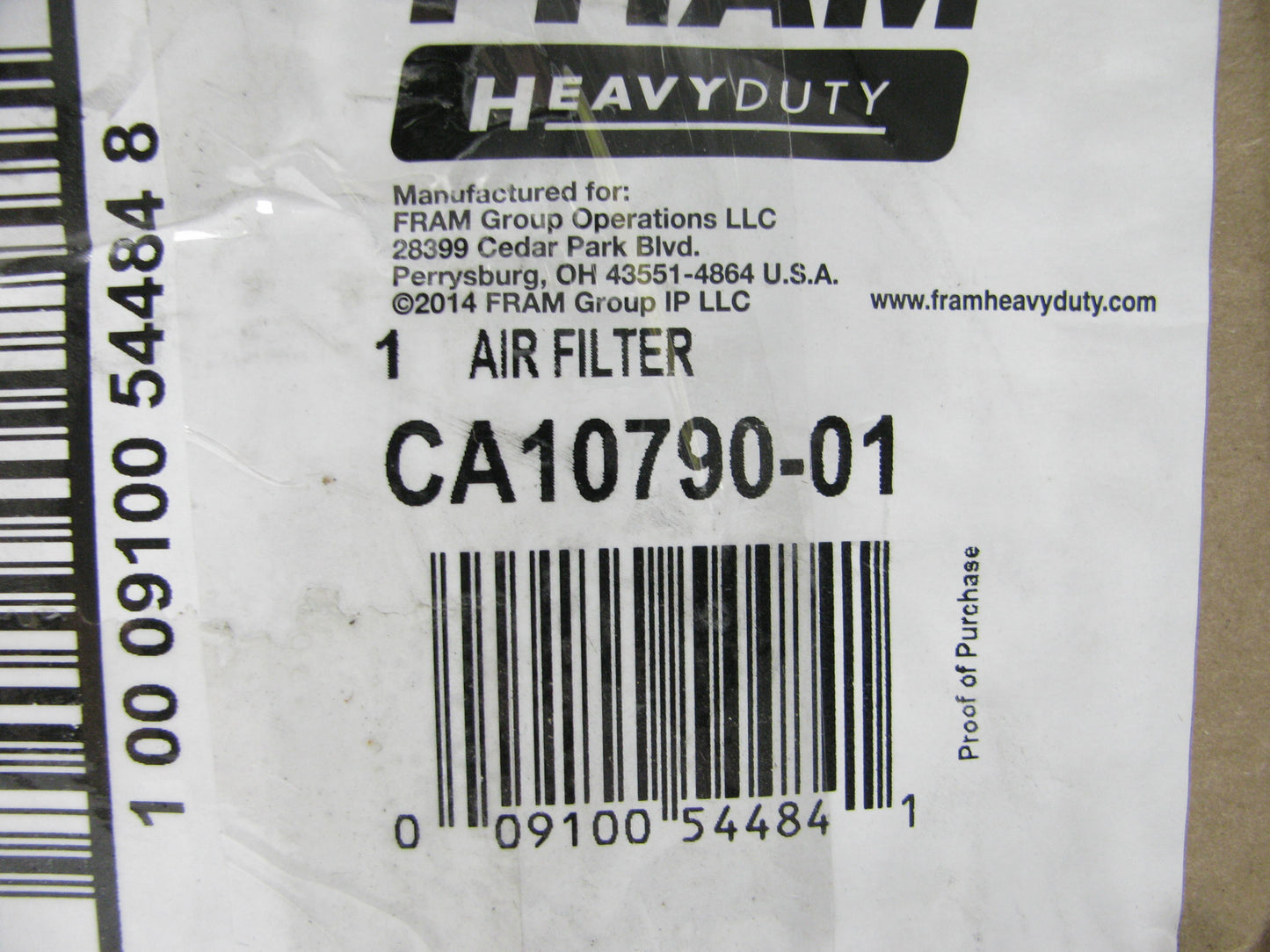 Fram CA10790 Radial Seal Outer Air Filter Element For Gradall, Volvo Equipment