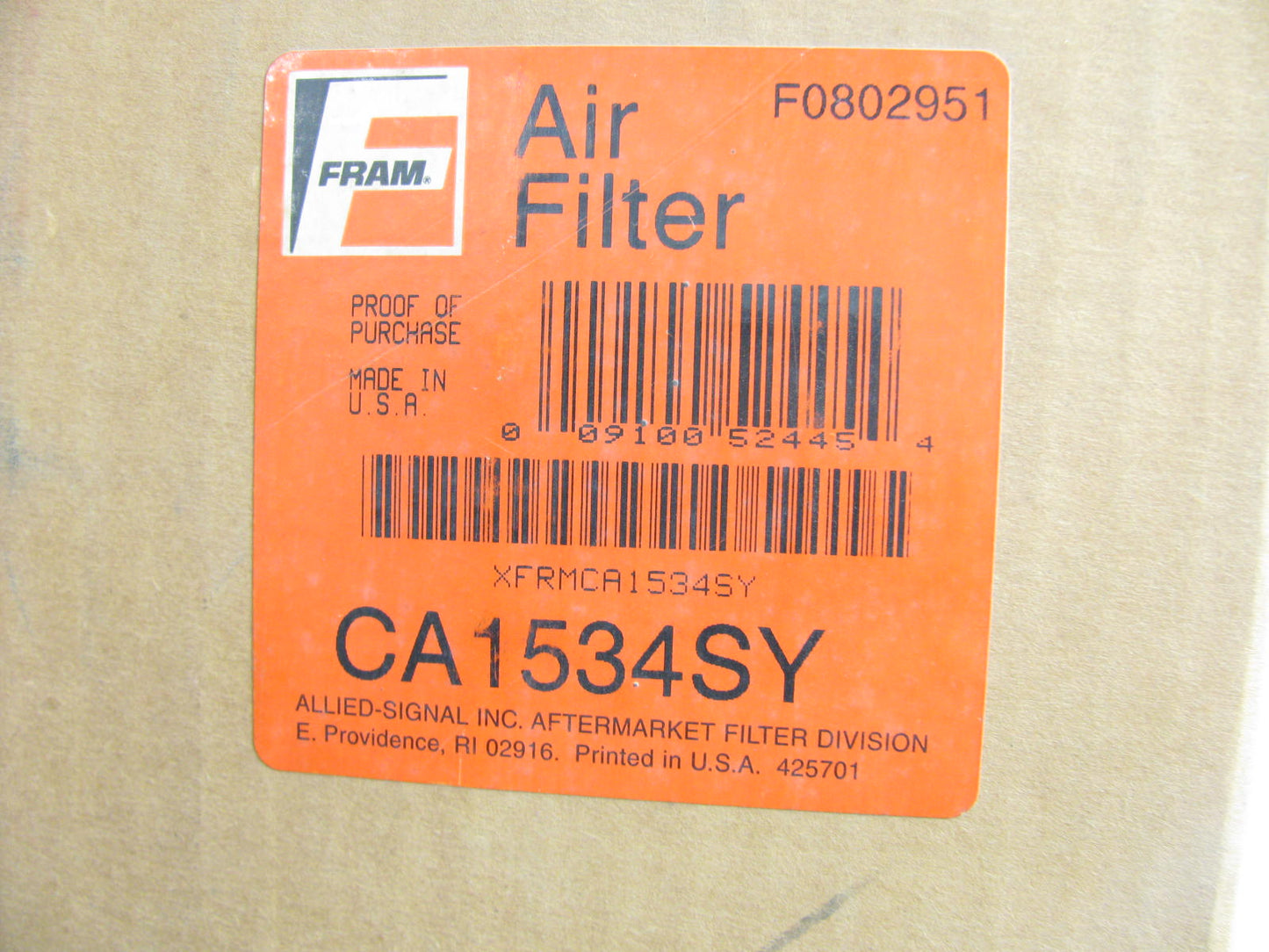 Fram CA1534SY Air Filter Replaces 42675, AF3019, CA1534SY, PA2368 AF422 LAF416AM