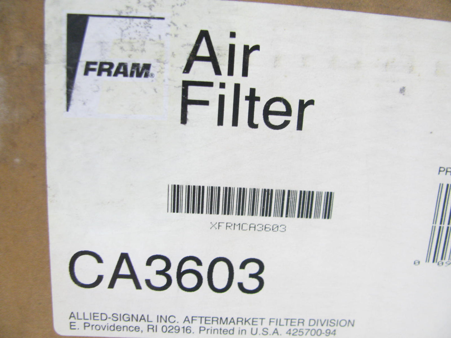 Fram CA3603 Air Filter - Replaces WIX 42613
