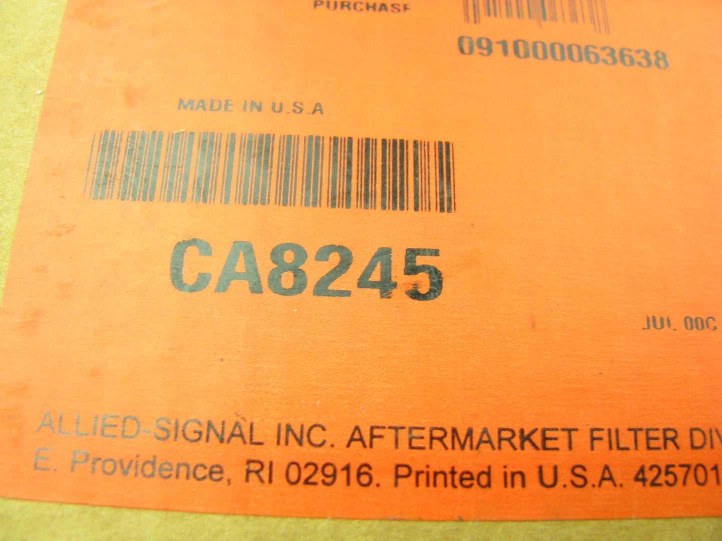 Fram CA8245 Air Filter Replaces 46777 A65102 LAF5762 RS3535 P821963 88777