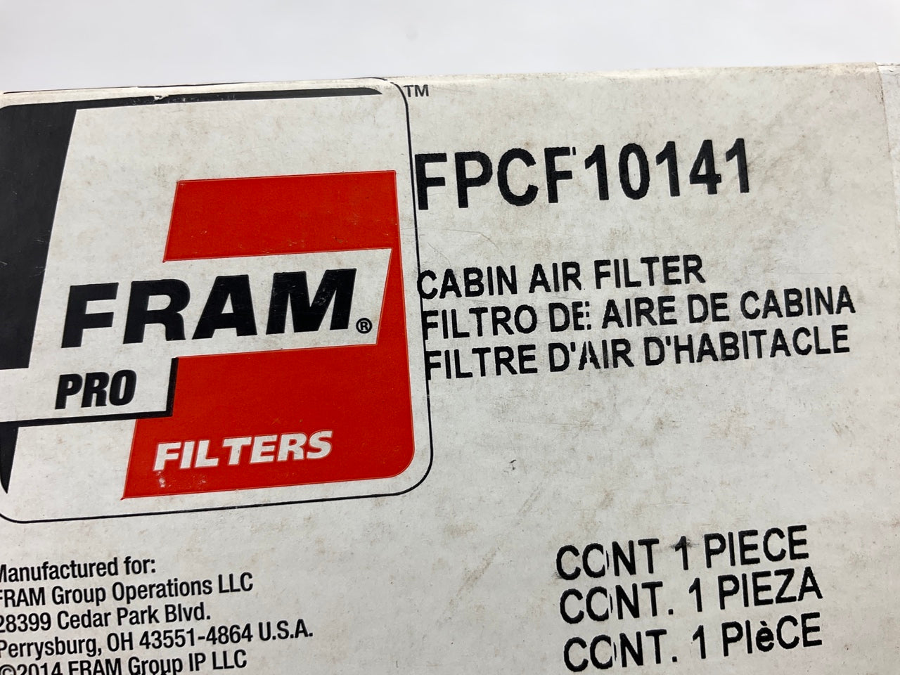 Fram FPCF10141 Cabin Air Filter Replaces CF109 PC5490 C25490 24872
