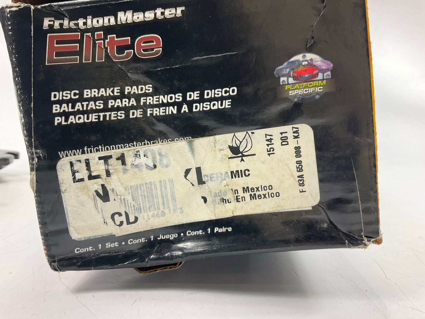 Friction Master ELT1408 Front Brake Pads For 2003-2008 Hyundai Tiburon 2.7L V6