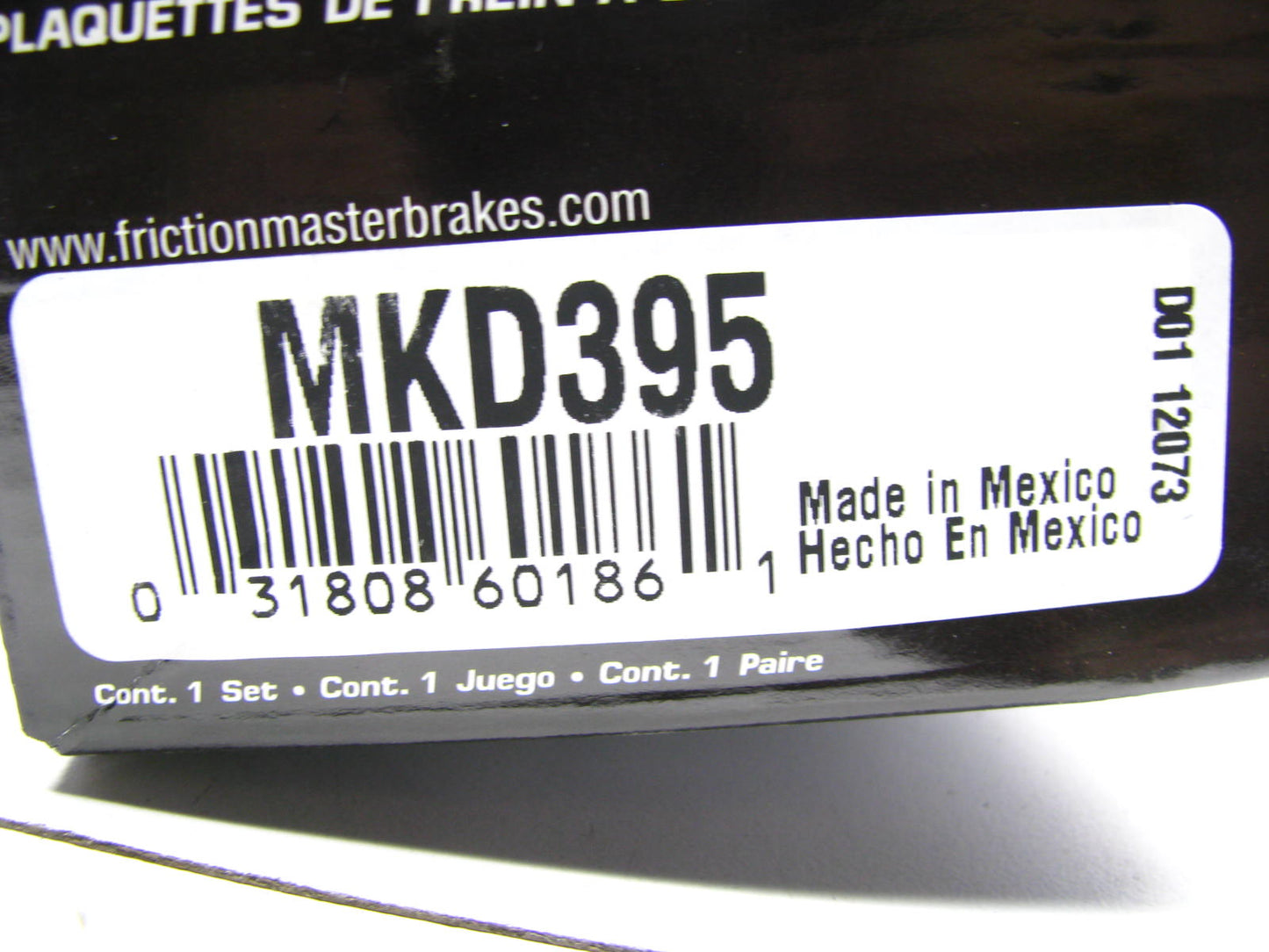 Friction Master MKD395 Front Disc Brake Pad Set - Semi-Metallic